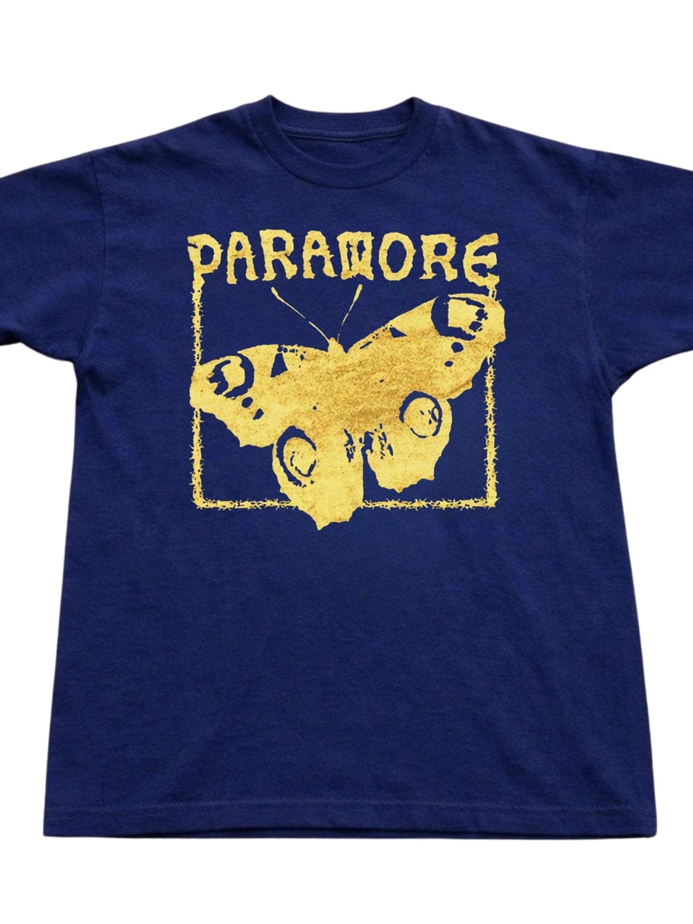 Gildan Navy Blue Tee with Yellow Butterfly Band Graphic